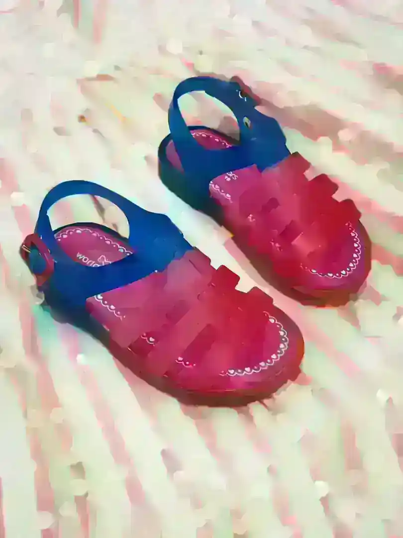 Sandalia World Colors Lilly Azul Royal/Pink