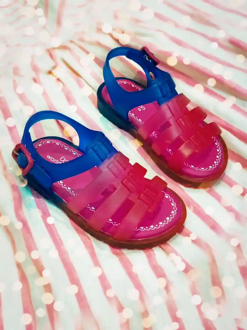 Sandalia World Colors Lilly Azul Royal/Pink